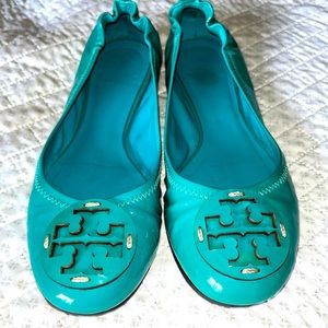 Turquoise Tory Burch Flats
